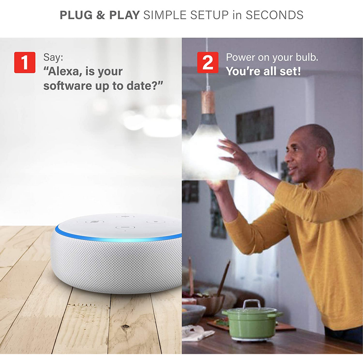 Foco Smart Sengled 800LM Luz Diurna 5000K, 8.7W (60W Equivalente) Bluetooth Funciona con Alexa, Pack de 2