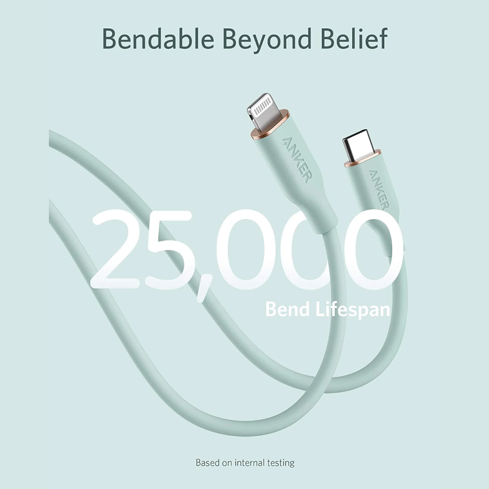 Anker Powerline III Flow Cable USB-C a Lightning para iPhone 8 al 14 Series, iPad, AirPods (Certificado MFi)