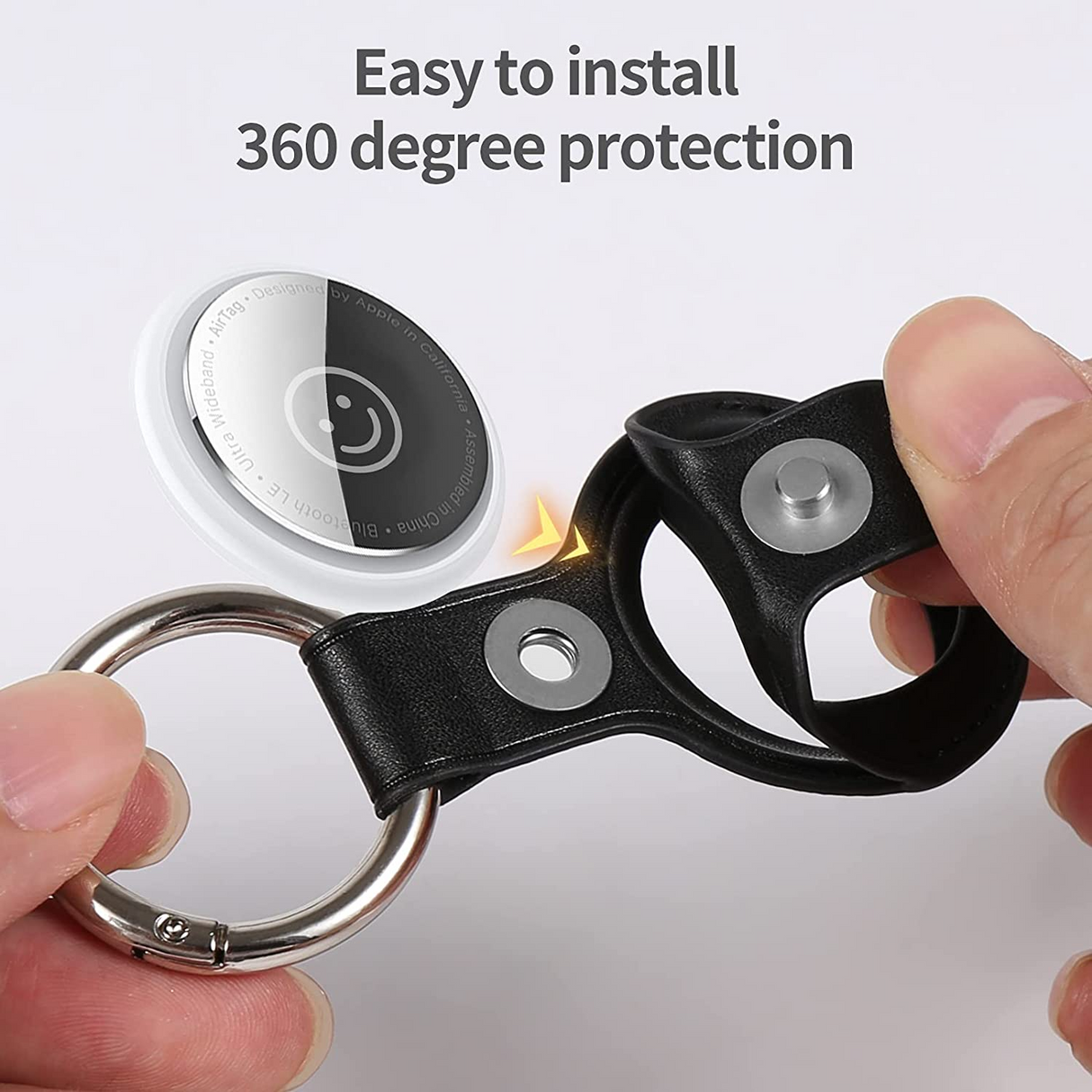 PlamPlam AirTag Llavero Protector Cuero PU Paquete de 4