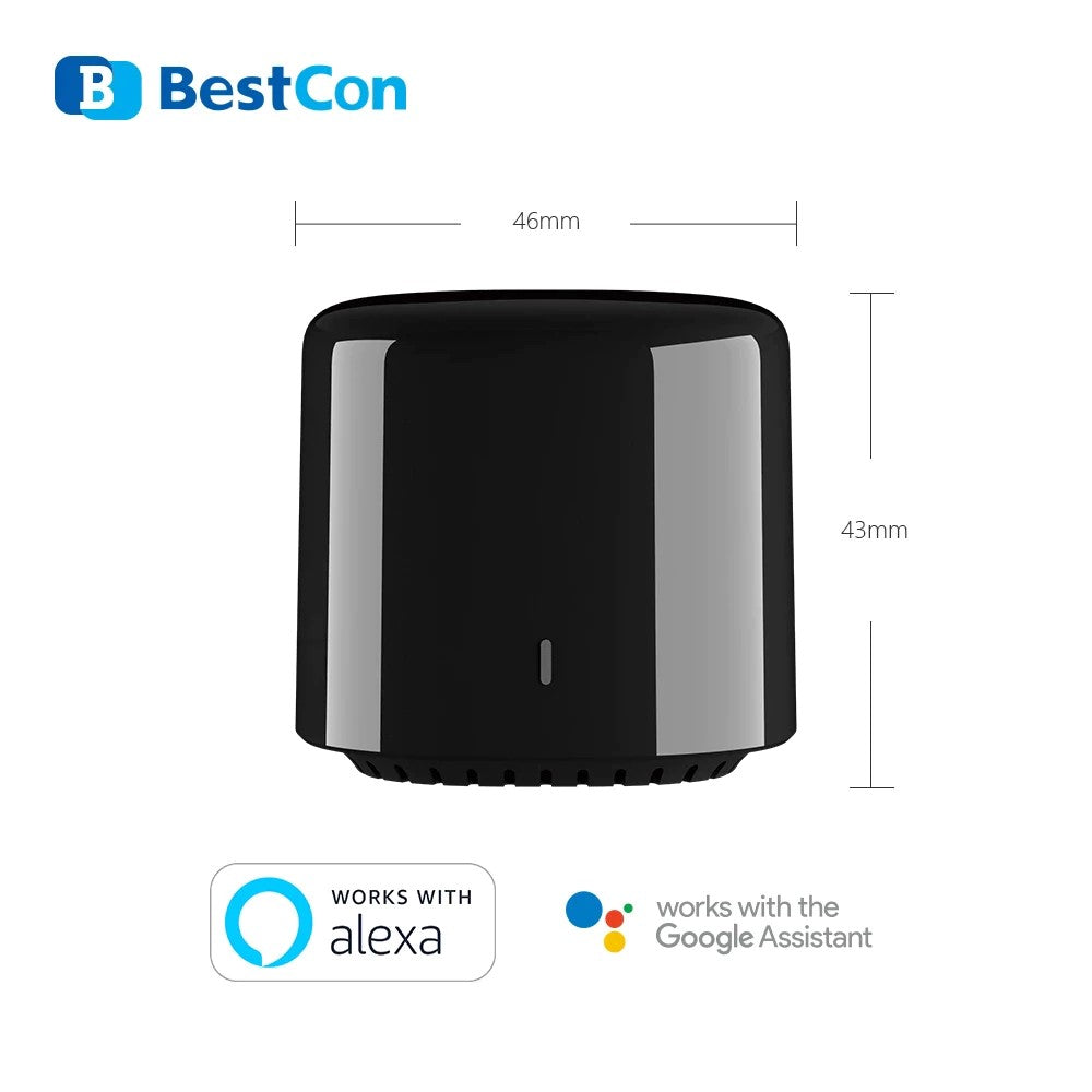Broadlink BestCon Rm Mini 4 RM4C Control Remoto Universal Inteligente Alexa y Google + Adaptador de Corriente