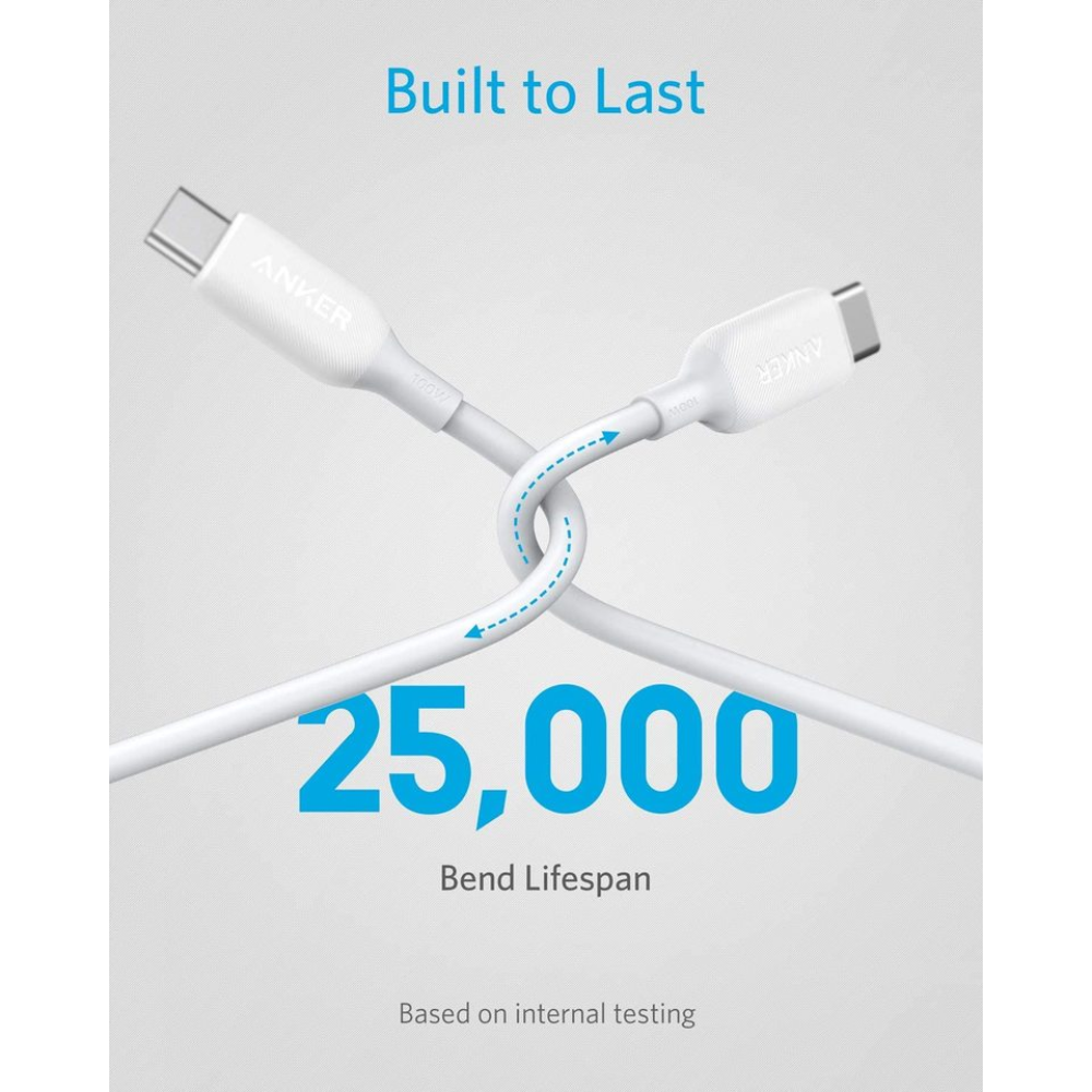 Anker Powerline III Cable 1.8 Metros USB-C a USB-C 100W Carga Rápida
