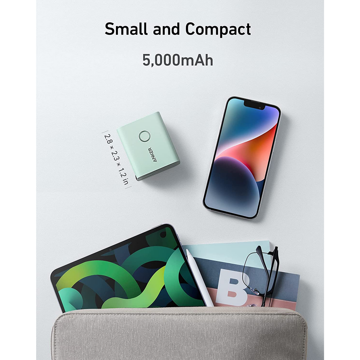 Anker 521 45W Cargador con Power Bank de 5000mAh 20W (PowerCore Fusion), Doble Puerto USB-C para iPhone 14/13/12 Series, iPad Pro, AirPods, Apple Watch y más