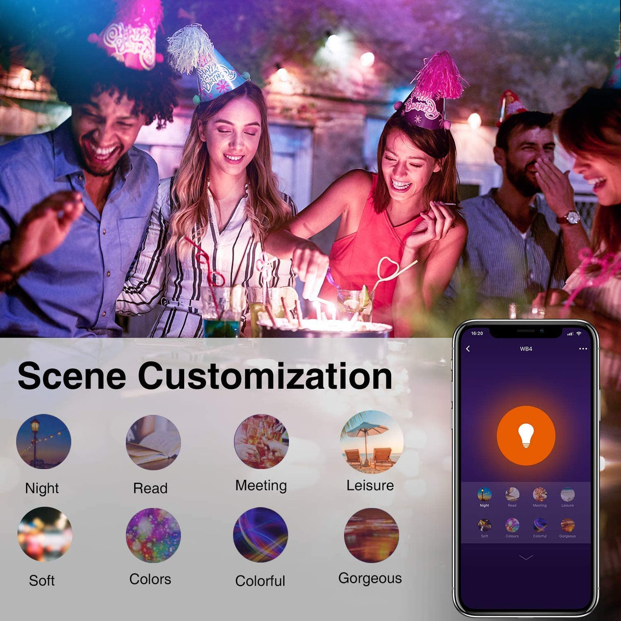 2 Focos Inteligentes Gosund RGB Multicolor WiFi Funciona con Alexa & Google Assistant
