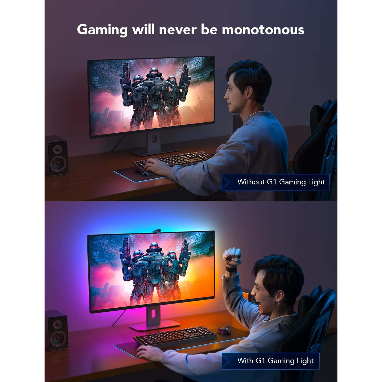 Govee DreamView G1 Gaming Light para Monitor 24"-32" PC con WiFi Alexa y Google Assistant