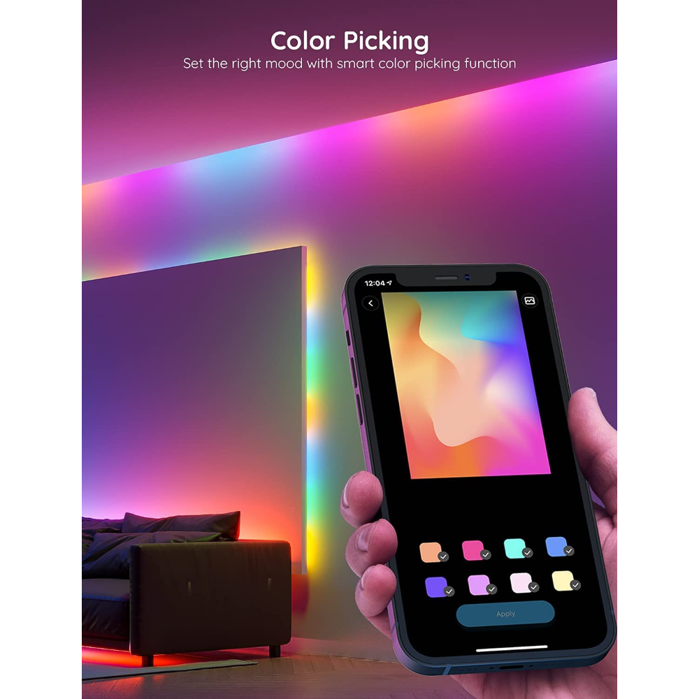 Govee Tira LED Luces RGBIC Arcoíris Segmentos de Color WiFi Inteligente Alexa y Google Assistant