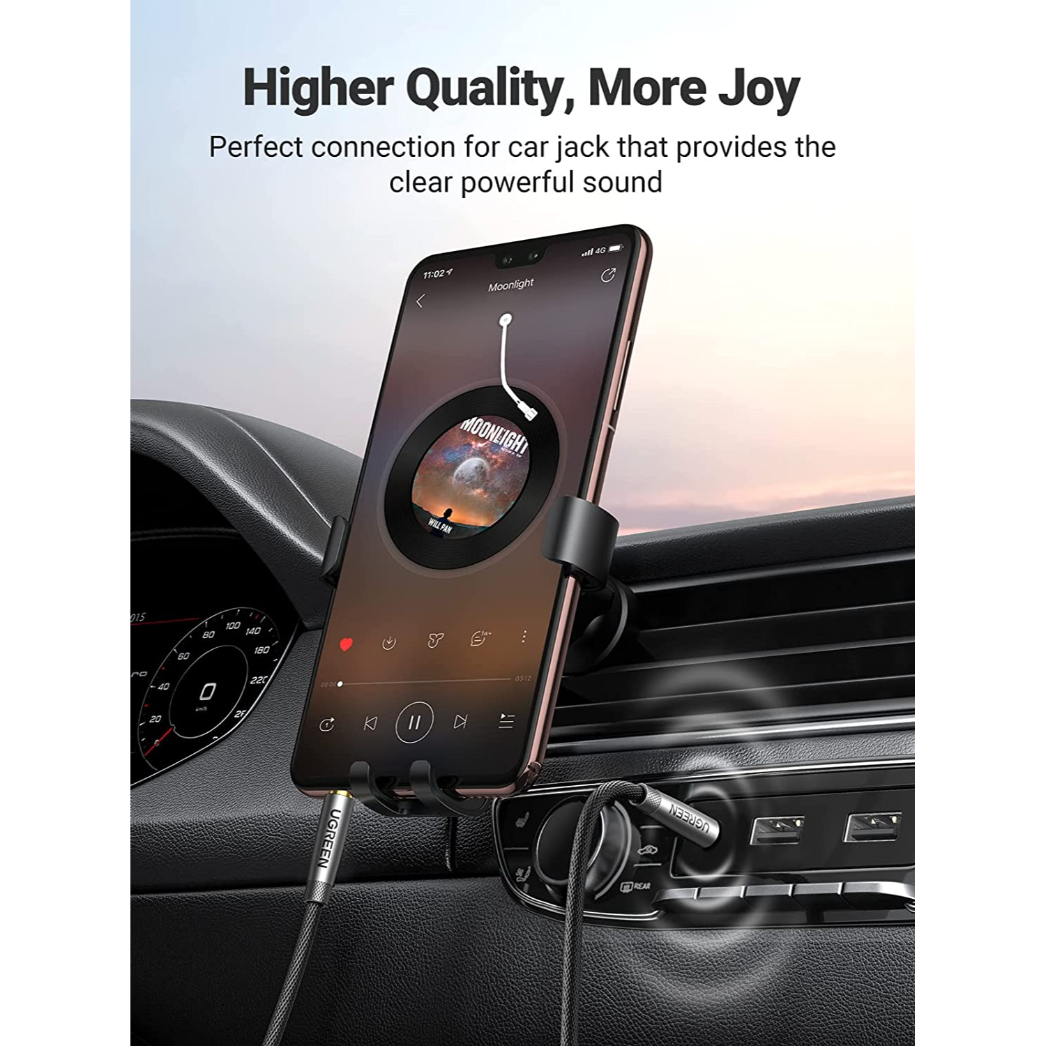 UGREEN 3.5mm Cable de Audio Aux Compatible con iPhone iPad iPod Echo y Más 1 Metro 