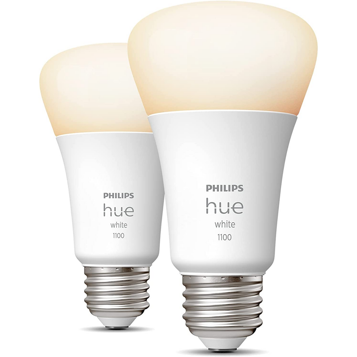 Philips Hue 2-Pack White Foco A19 1100 Lúmenes Bluetooth & Zigbee Funciona con Alexa y Google