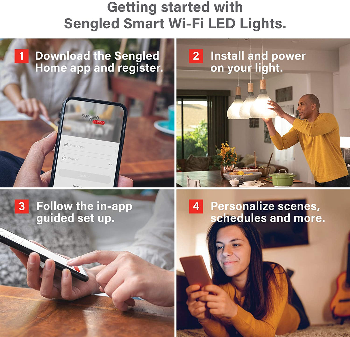 Foco Smart Sengled Wi-Fi LED RGB Multicolor A19 No Requiere Hub Funciona con Alexa & Google Assistant - TecnoMarket