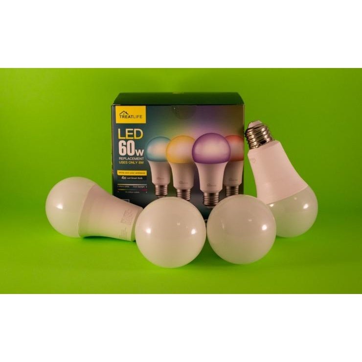 Treatlife Color RGB Paquete de 4 Focos LED Inteligentes WiFi No Requiere Hub Funciona con Alexa & Google Assistant - TecnoMarket