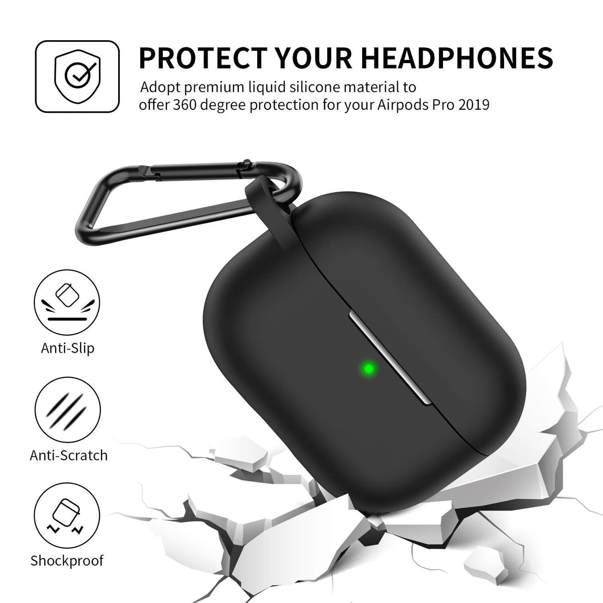 Ztotop Case para AirPods Pro Estuche con Gancho y Led Visible - TecnoMarket