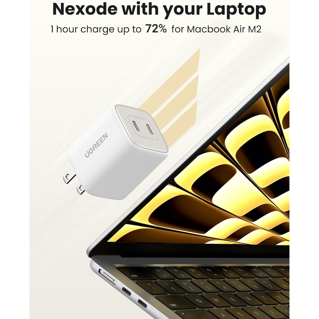 UGREEN 45W Nexode mini 2 Puertos USB-C GaN Cargador Rápido