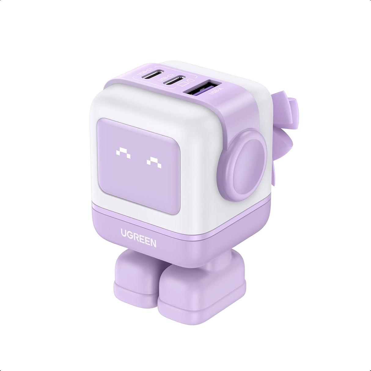 UGREEN Uno 65W Cargador USB-C 3 Puertos Robot GaN