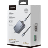 UGREEN Nexode Pro 100W 3 Puertos GaN Cargador Rápido + Cable USB-C