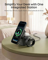 Anker MagGo 3 en 1 Estación de Carga Qi2 15W para iPhone, Apple Watch y AirPods
