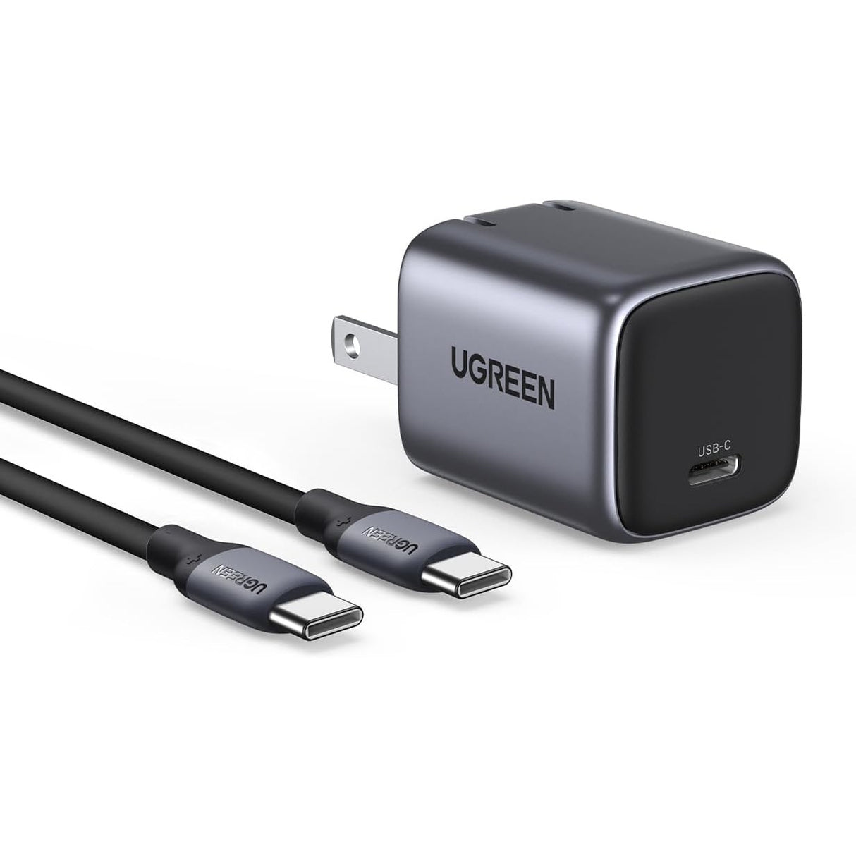 UGREEN 30W USB-C Nexode GaN Cargador con Cable USB-C de 1 Metro