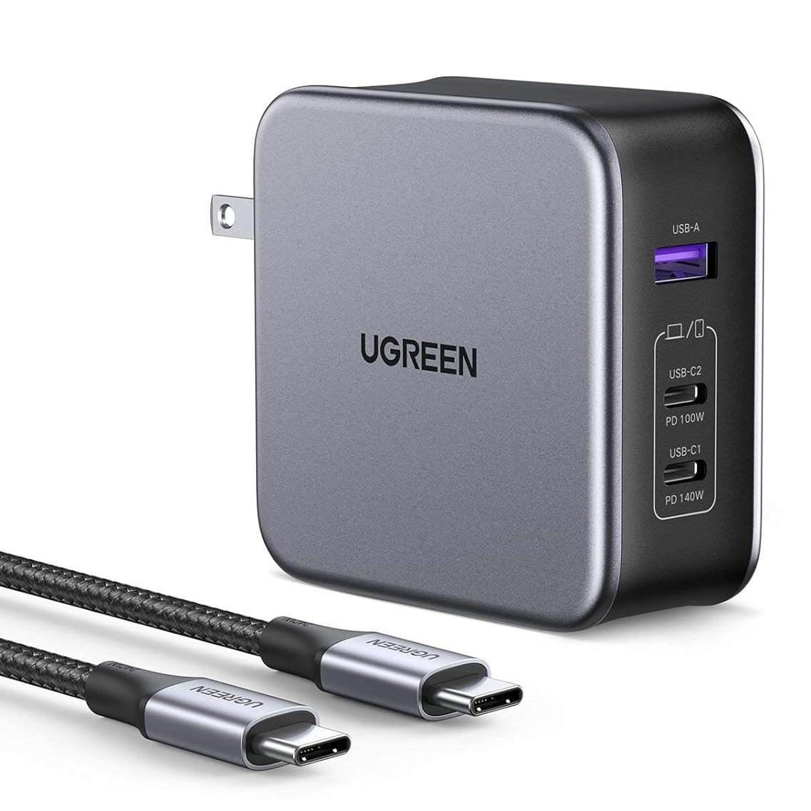 UGREEN 140W USB-C Nexode GaN Cargador PD3.1 con Cable USB-C de 1.5m