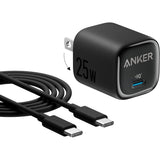 Anker 25W Cargador USB-C Plegable Carga Rápida - Pack con Cable