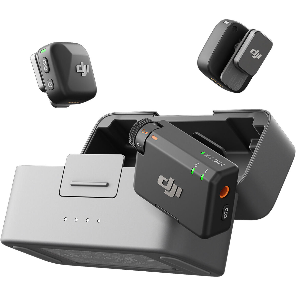 DJI Mic Mini (2 TX + 1 RX + estuche de carga) Sistema de 2 Micrófonos Inalámbricos Lavalier para iPhone / Cámara / Android