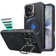 ESR iPhone 17 Cyber Tough Magnetic Case con Stand, MagSafe y Control de Cámara Protección Grado Militar 7X