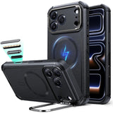 ESR iPhone 17 Pro Cyber Tough Magnetic Case con Stand, MagSafe y Control de Cámara Protección Grado Militar 7X