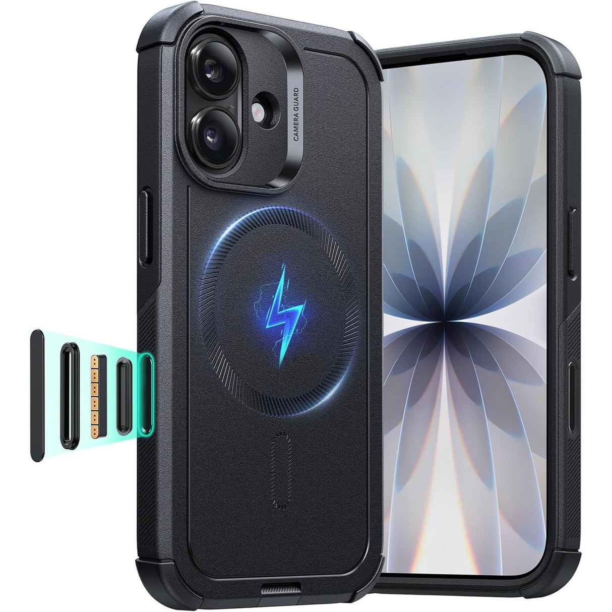 ESR iPhone 17 Cyber Tough Magnetic Case con MagSafe y Control de Cámara Protección Grado Militar 7X