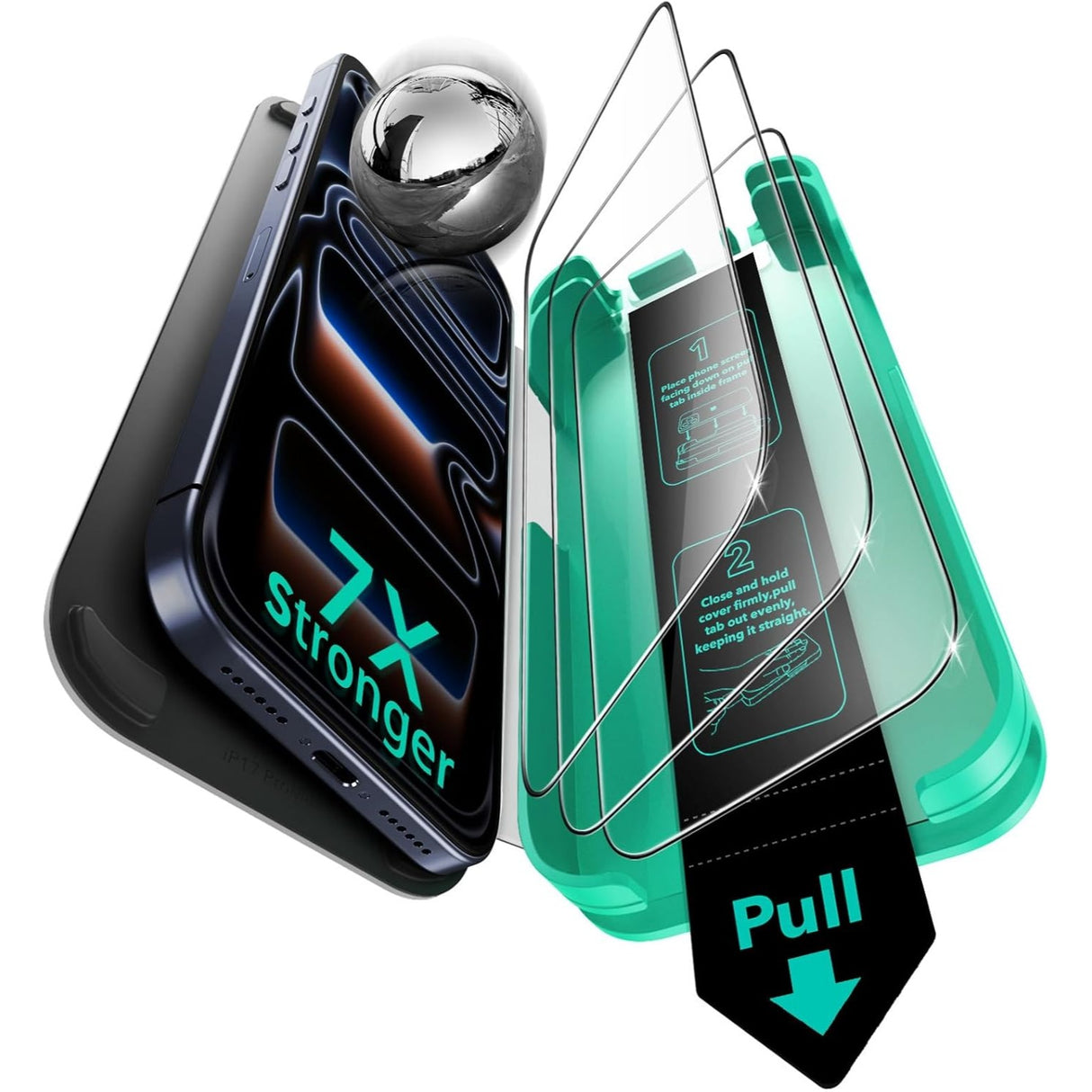 ESR Paquete de 3 Micas de Vidrio 9H+ Armorite UltraFit para iPhone 17 Pro con aplicador