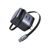 UGREEN Nexode 65W GaN Cargador con Cable USB-C Retráctil y 2 Puertos