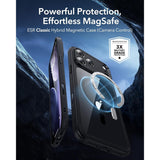 ESR iPhone 17 Pro Max Classic Hybrid Case con MagSafe y Control de Cámara Protección Grado Militar - Negro Transparente