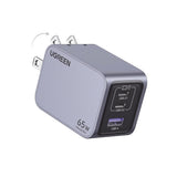 UGREEN 65W Nexode Pro 3 Puertos GaN Cargador Rápido con Cable USB-C 1.5 Metros