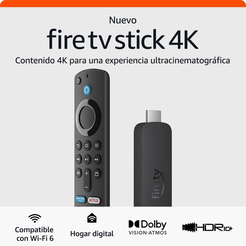 Nuevo Amazon Fire TV Stick 4K | Dispositivo de streaming compatible con Wi-Fi 6, Dolby Vision, Dolby Atmos y HDR10+