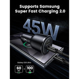 UGREEN Cargador para Carro 63W 2 Puertos