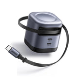 UGREEN Nexode 45W GaN Cargador con Cable USB-C Retráctil y 2 Puertos