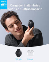 Anker MagGo Estación de Carga MagSafe (3 en 1 plegable) 15W Qi2 AirPods Watch con Adaptador y Cable para iPhone 12 al 17