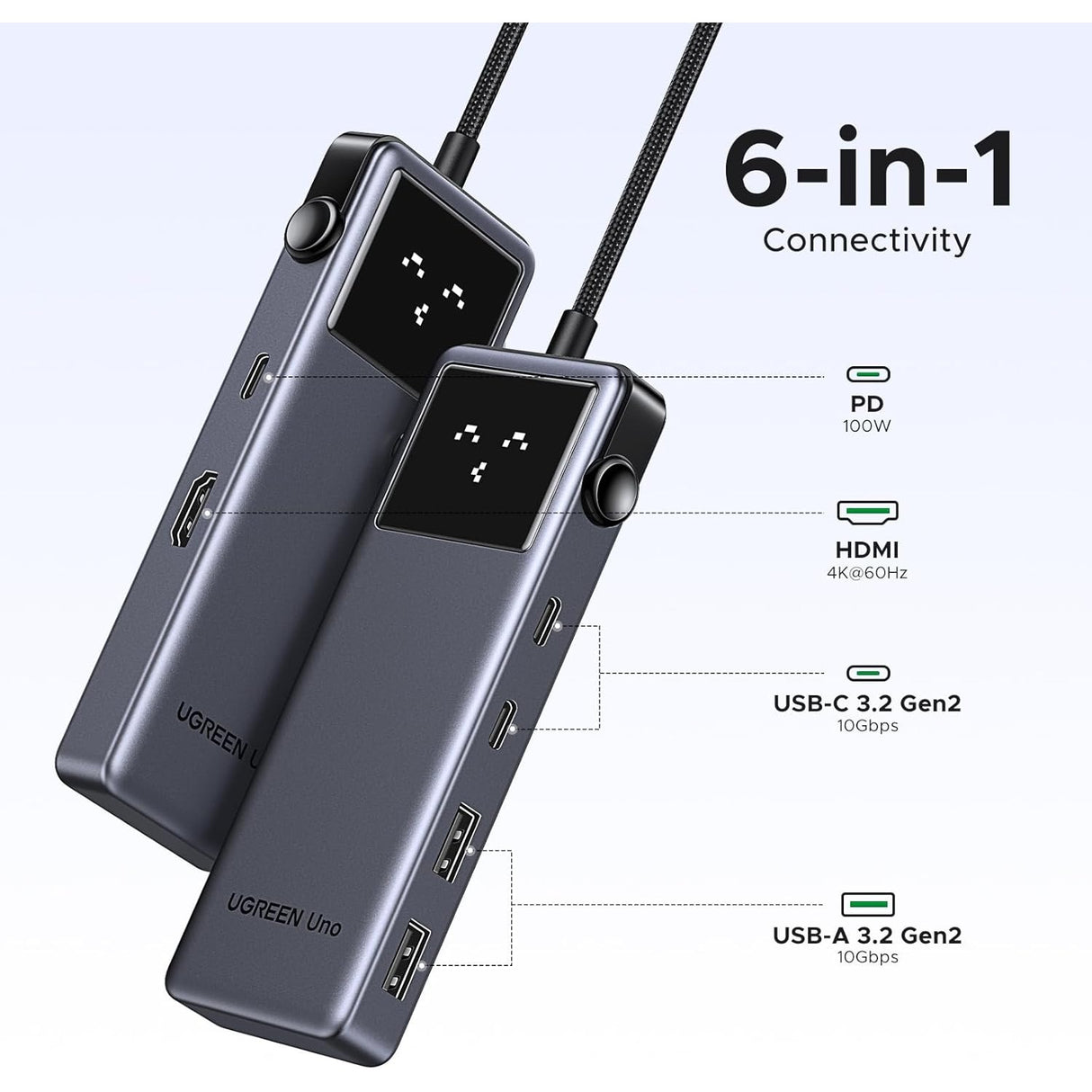 UGREEN Uno HUB USB-C 6 en 1 4K@60Hz HDMI