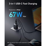 Anker Prime 67W GaN Cargador Rápido de 3 Puertos USB-C