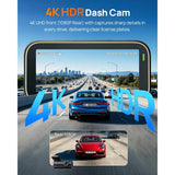 70mai 4K A810 Lite Set Dash Cam Frontal + Trasera + Control por Voz + 64GB MicroSD Soporta 4G LTE