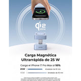 UGREEN Qi2 25W MagFlow 2 en 1 Cargador MagSafe Inalámbrico para iPhone 12 al 17 y AirPods