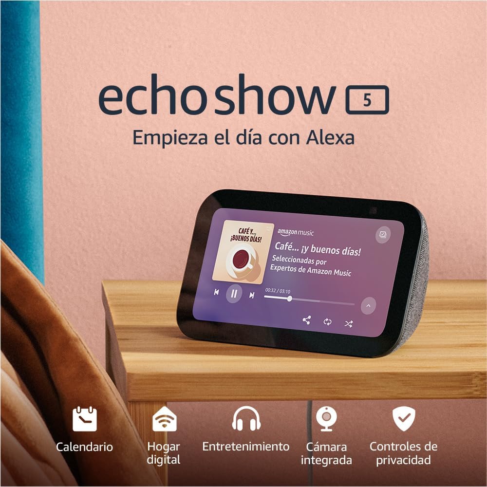 Echo Show 5 (3era generación) | Pantalla táctil inteligente con 2 veces más graves y voces más nítidas