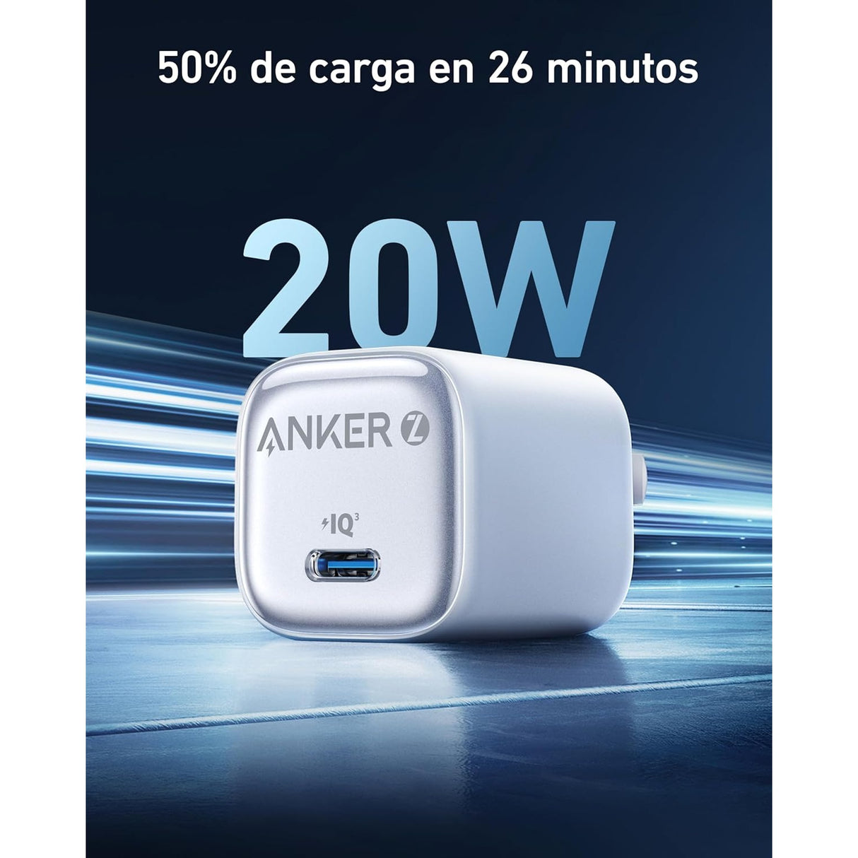 Anker Zolo Charger (20W, PD 3.0) USB-C Carga Rápida para Apple, Samsung y más