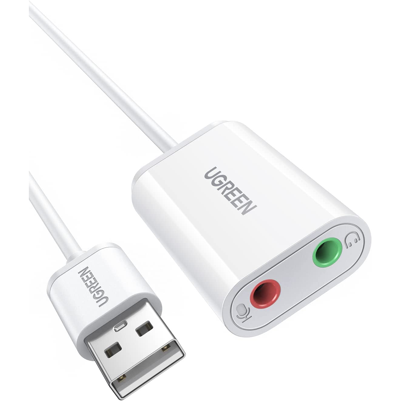 Tarjeta de sonido USB, tarjeta de sonido externa con control de volumen,  adaptador de audio USB a conector de 0.138 in para Windows, Mac, PC,  laptop