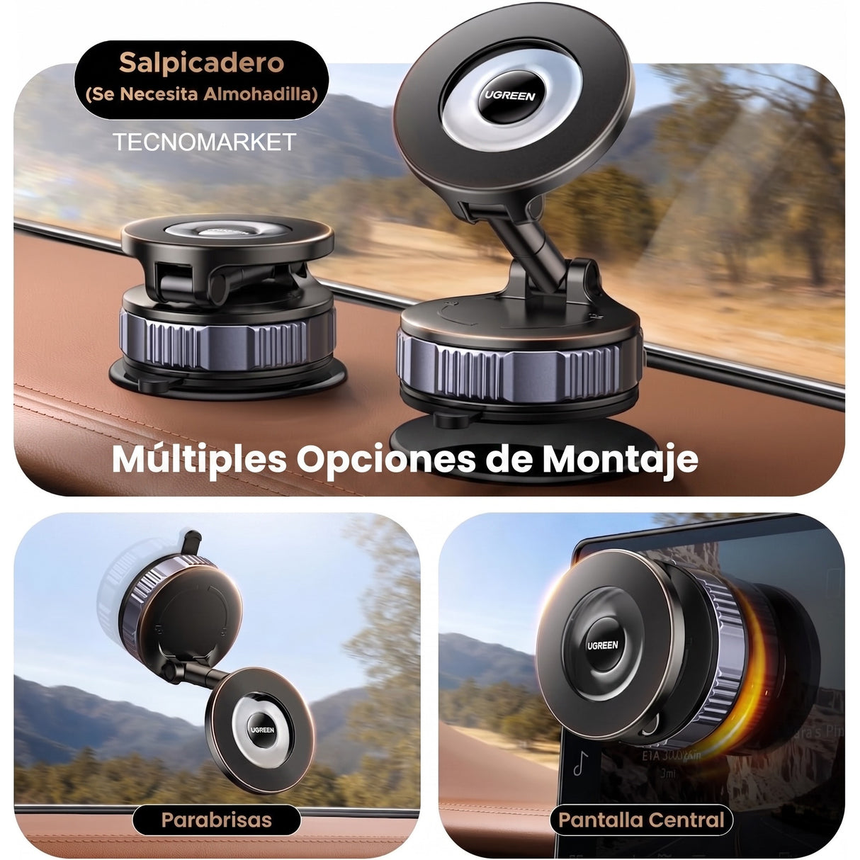 UGREEN Suction Cup Magnetic Soporte MagSafe para Celular