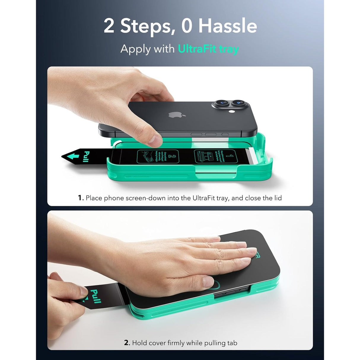 ESR Paquete de 3 Micas de Vidrio 9H+ Armorite UltraFit para iPhone 17 / iPhone 16 Pro con aplicador
