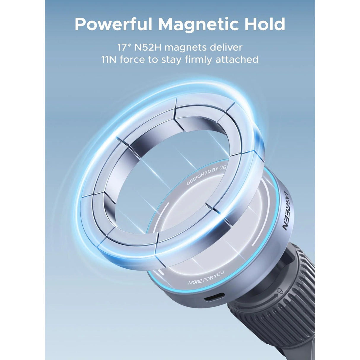 UGREEN MagFlow Cargador de Carro MagSafe Qi2 25W para iPhone 12 al 17 Series