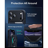 ESR iPhone 17 Pro Max Classic Hybrid Case con MagSafe y Control de Cámara Protección Grado Militar - Negro Transparente