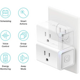 Kasa Smart Plug Mini con monitoreo de energía, Enchufe Wi-Fi funciona con Alexa, Google Home e IFTTT