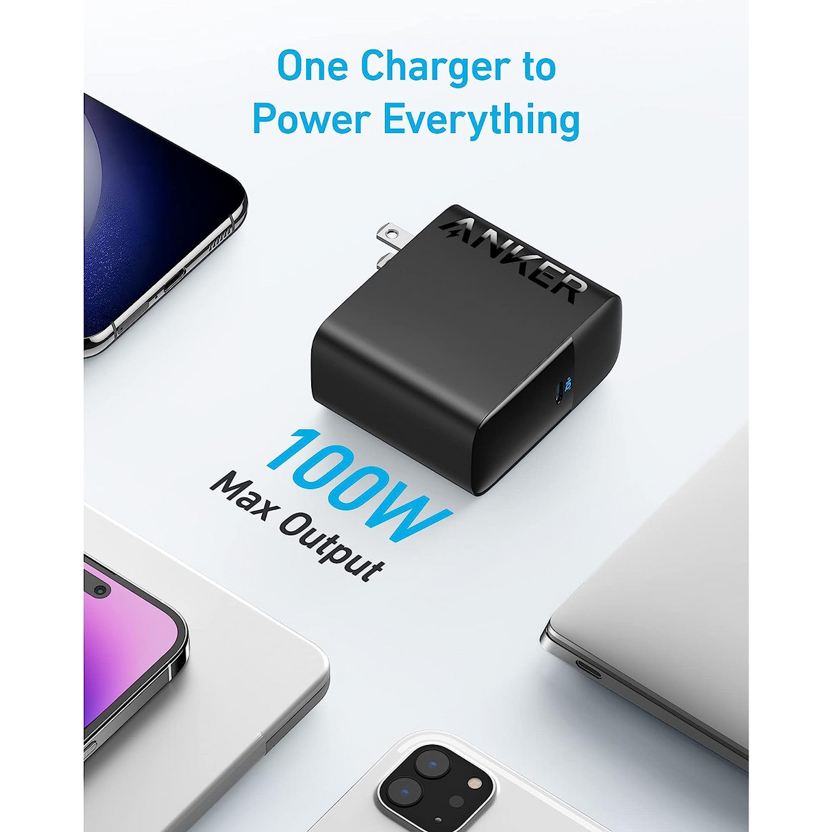 Anker 317 Cargador 100W USB-C Rápido PIQ 3.0 para MacBook Air/Pro, iPad Pro, y más (cable USB-C incluido)