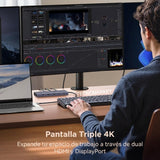 UGREEN Revodok Pro 12 en 1 Triple 4K Docking Station con 2 HDMI, DP, 2x10G USB C, 2×USB-A2.0, 100W PD, SD/TF, 1000Mbps Ethernet, 3.5MM Audio