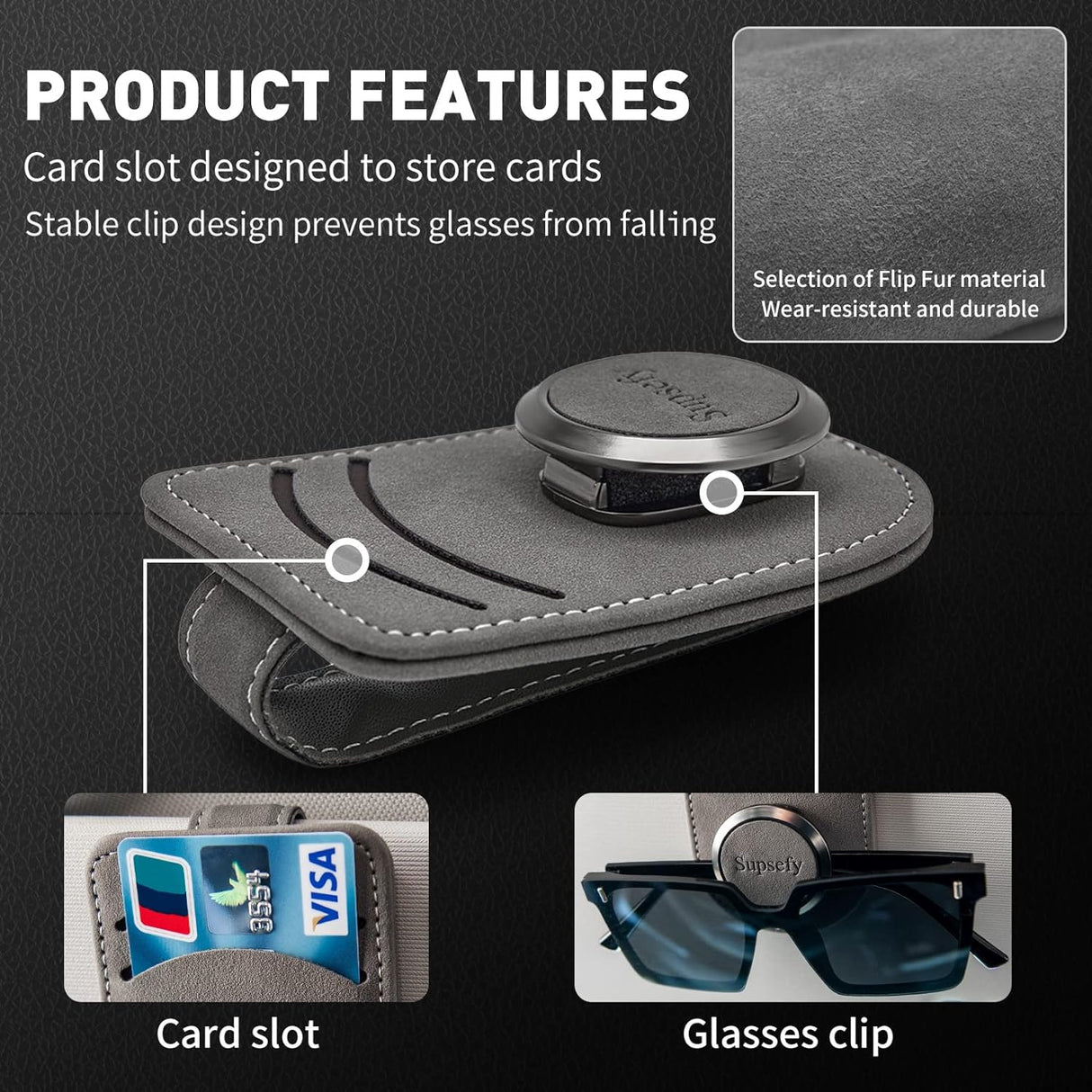 Supsefy Holder de Gafas y Documentos para Carro