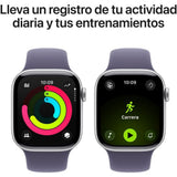 Apple Watch Series 11 GPS con Caja de Aluminio Color Plata de 42 mm y Correa Deportiva Morado Niebla S/M