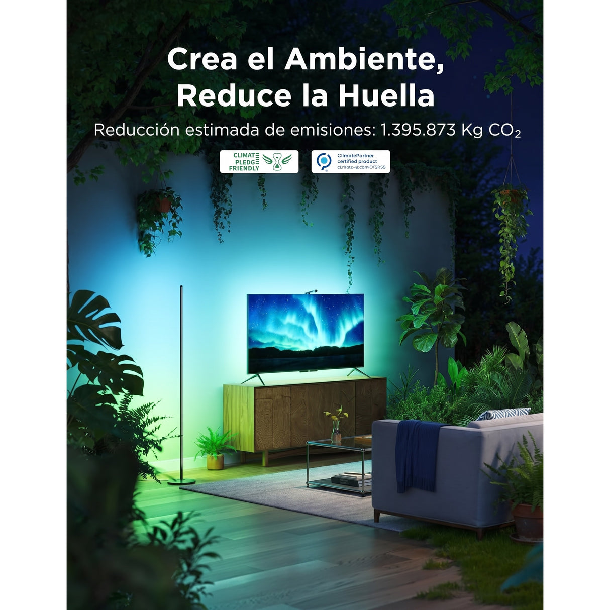 Govee Floor Lamp Basic RGBIC Lámpara de Pie 1000lm compatible con SmartThings, Alexa y Matter